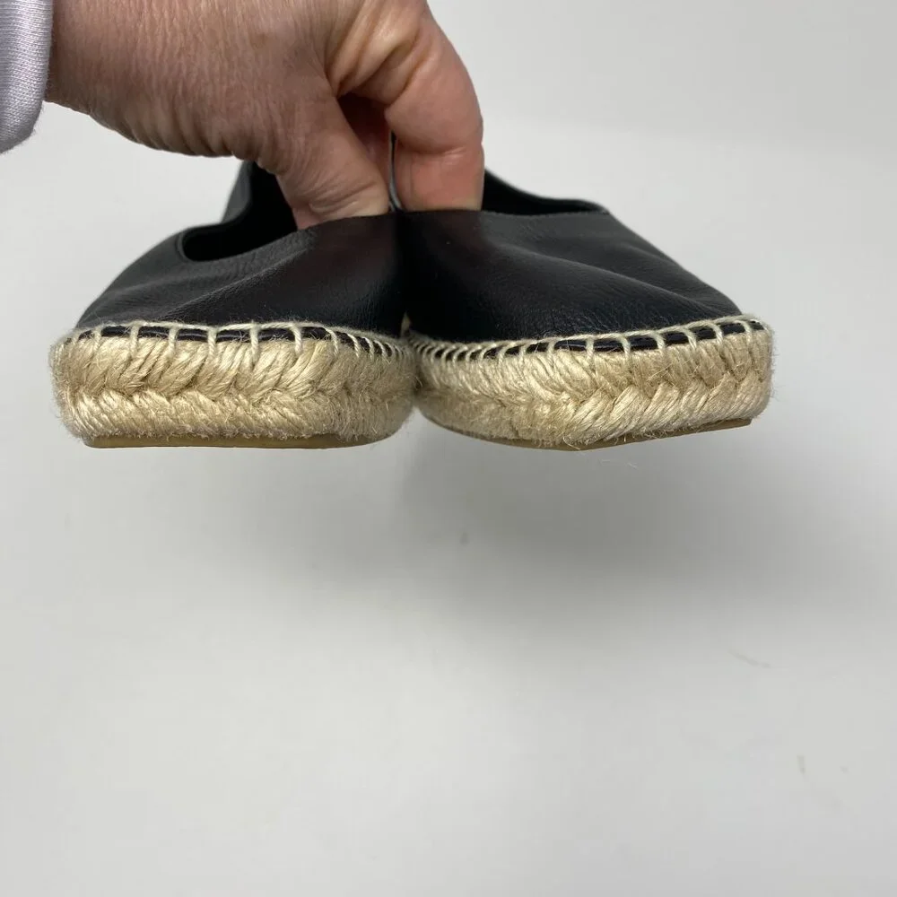 everlane espadrille leather low wedge slip on flats (worn once)